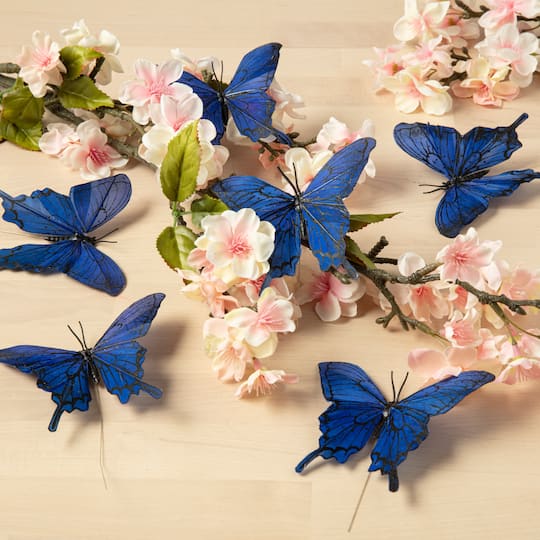 3.5" Blue Feather Butterflies, 6ct. by Ashland®